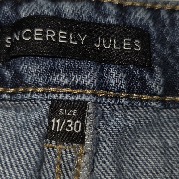 Sincerely Jules Wide Leg Jeans Size 11/30 Medium Wash Baggy Relaxed Fit Denim - Picture 4 of 6